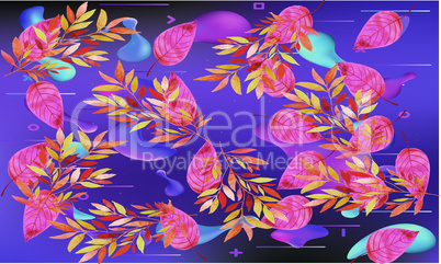 an autumn weather with all kinds of leaves and abstract background