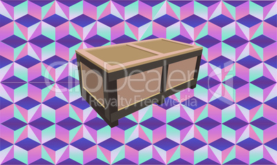 mystery box in art background, brown jackpot, abstract design