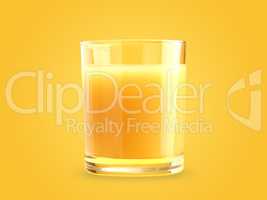 Glass of tasty organic orange juice