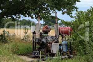 Water pump for irrigation of fields in agriculture