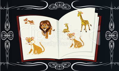 book for animal knowledge with abstract background