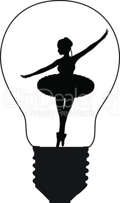 a retro girl dancing in a bulb
