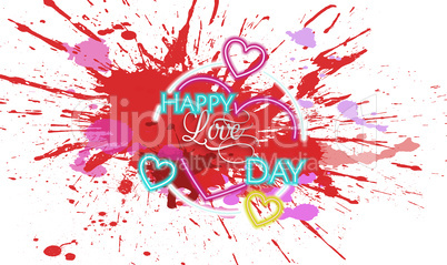 color splash on lovely heart on this love day