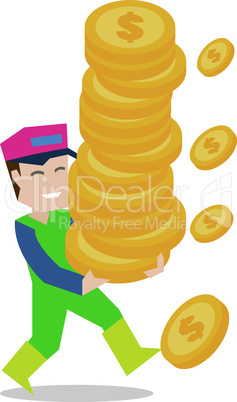 man carrying hard work money for his family
