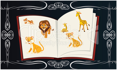 book for animal knowledge with abstract background