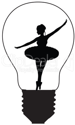 a retro girl dancing in a bulb