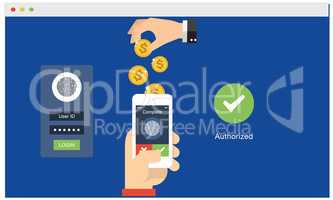 Secure Money Transfer with smartphone digital technology