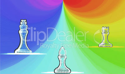 chess sign on vector rainbow background