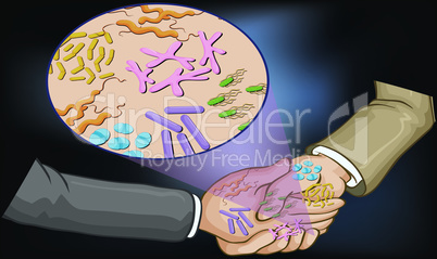 handshake spread germs from one person to another