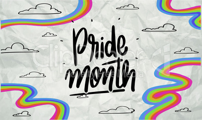 Pride Month Gift tag on wrinkles Paper