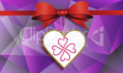 heart with ribbon on abstract background