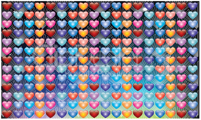 Collection of hearts in various design on abstract background