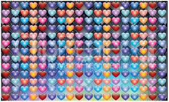 Collection of hearts in various design on abstract background