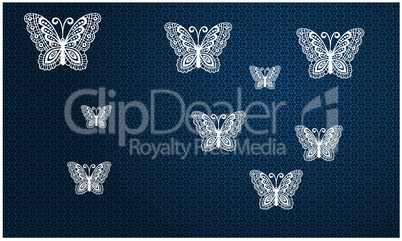 butterflies on blue abstract background