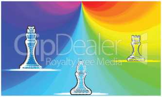 chess sign on vector rainbow background