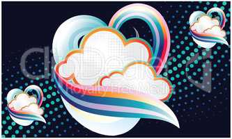 Heart and cloud on small particles waves