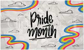 Pride Month Gift tag on wrinkles Paper