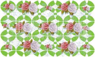 Roses on abstract art design