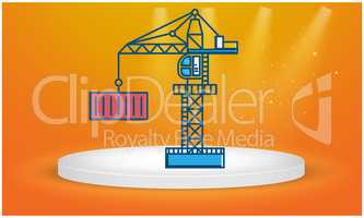 container carrying crane symbol on a award winning platform