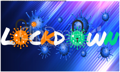 three color lock down on abstract background