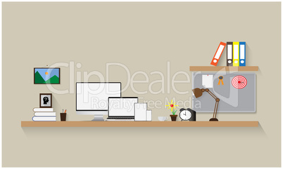 room illustration with mock up electronic devices