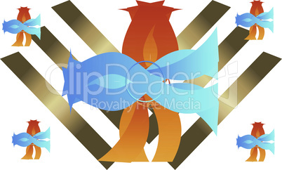 Abstract illustration Color Art on Gold Bars Background