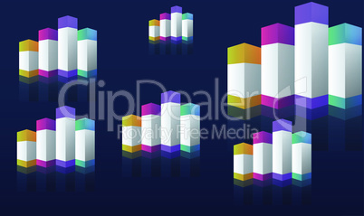Rainbow cube block on abstract background