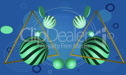 art design of circle and triangle on abstract digital background