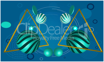 art design of circle and triangle on abstract digital background
