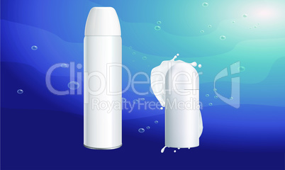 mock up illustration of different size of beauty product on abstract background