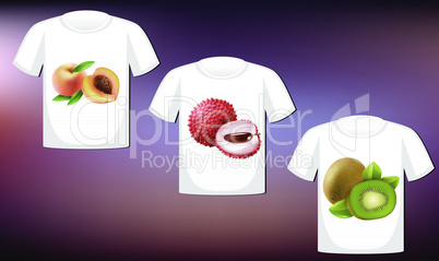 mock up illustration of male wear with fruit art on abstract background