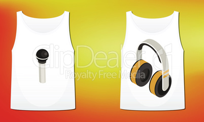 mock up illustration of couple inner wear with music art on abstract background