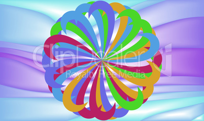abstract art on colorful wave background