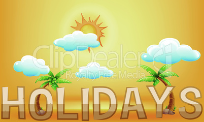holiday text on desert nature background