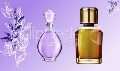 mock up illustration of couple perfume on abstract background