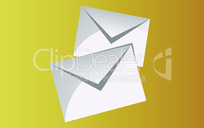 mock up illustration of two mail envelope on abstract background