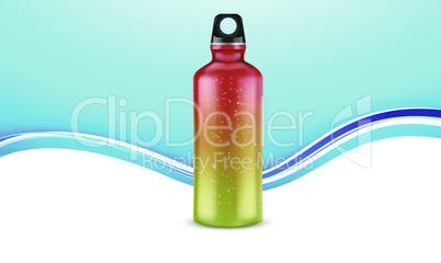mock up illustration of sports water bottle on abstract background