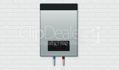 mock up illustration of electronic water heater on abstract background