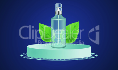 mock up illustration of sanitizer bottle on abstract background