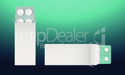 mock up illustration of medicine tablet on abstract background