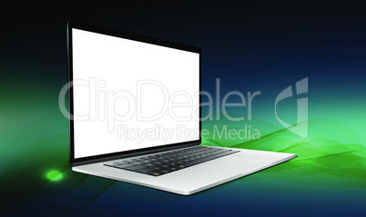 mock up illustration of laptop on abstract background