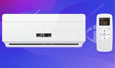 mock up illustration of air conditioner on abstract background