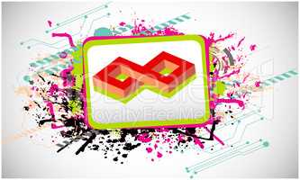 vector infinity symbol in a frame on color art background