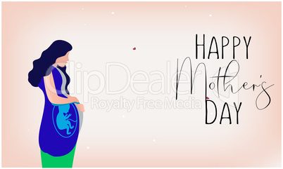 pregnant lady with baby in womb on mother day background