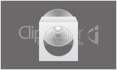 mock up illustration of compact disc and transparent cover on abstract background