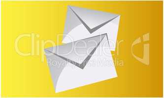 mock up illustration of two mail envelope on abstract background