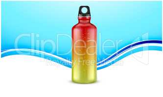 mock up illustration of sports water bottle on abstract background