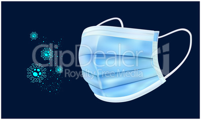 mock up illustration of face mask on abstract background