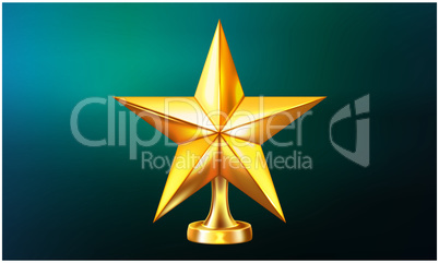 mock up illustration of star trophy on abstract background