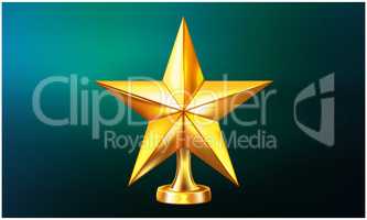 mock up illustration of star trophy on abstract background